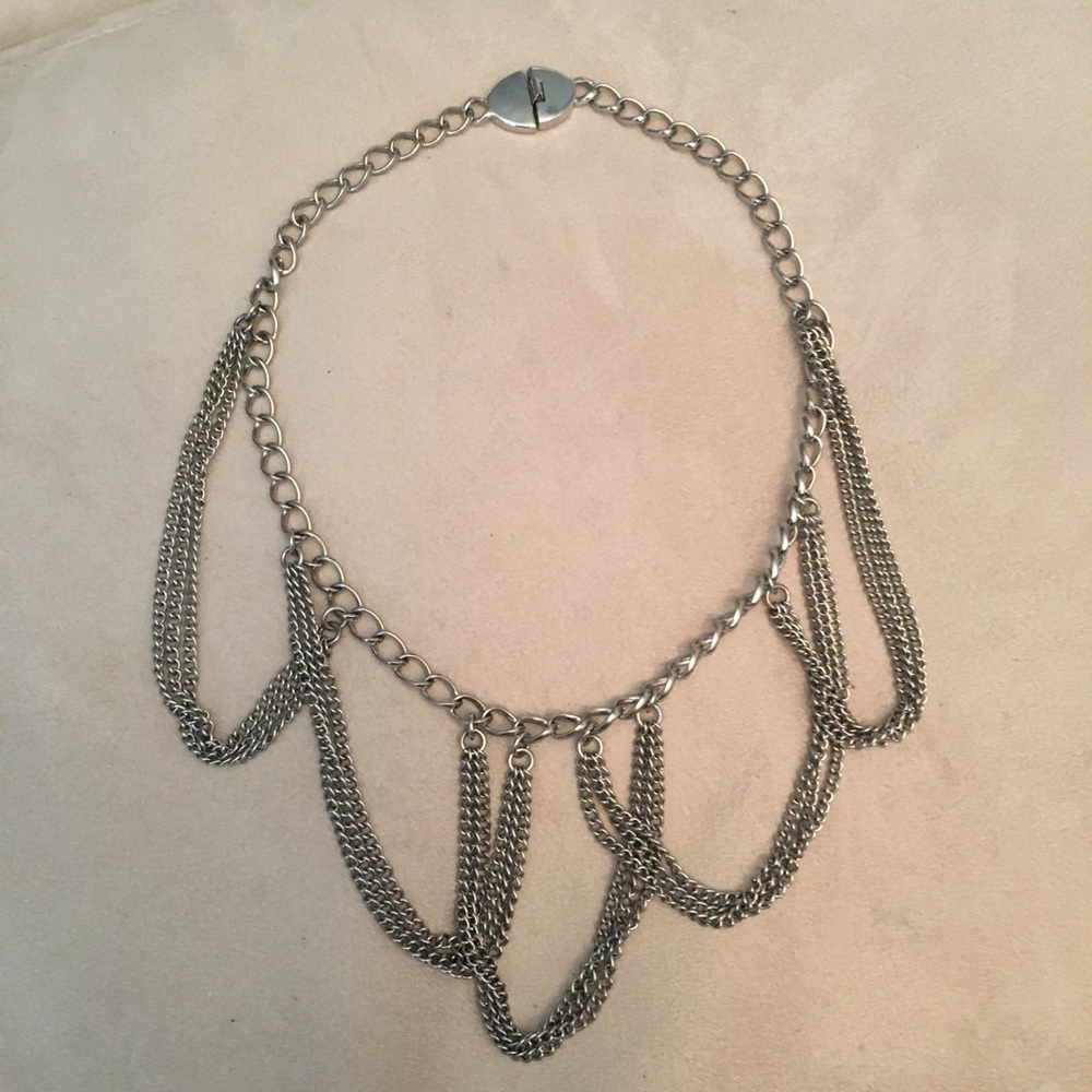 Multi chain Silver-tone Necklace